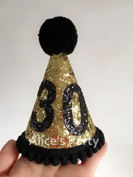 Naujas Spalvingas Blizgučiai Aukso Black 20 30 40 Panele Suaugusiųjų Gimtadienio Mini Skrybėlės Bling Karalienė Šalis Skrybėlę Dekoro Fotosesiją Rekvizitai