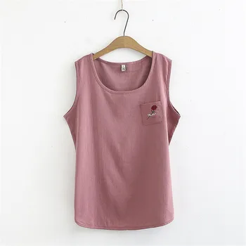 2019 Naujas Didelis dydis 4XL vasaros liemenė marškinėliai moterims medvilnės skalbiniai tees atsitiktinis viršų siuvinėjimo dugno marškinėliai Bako moterų marškinėlius 529