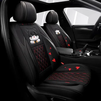 Visiška PU Oda automobilių sėdynės padengti linų pluošto auto sėdynės apima ford explorer 5 figo focus 1 2 3 mk1 mk2 mk3 fusion