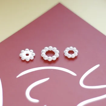 Showa Retro Mielas Japonijos Žiedas Pertvara Granulių Imitacija, Perlų Ratu Geometrija Su 