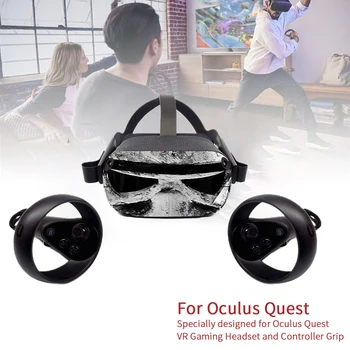 Tvirtos PVC Dekoratyvinis VR Ausines Lipdukas Apsaugos Wrap Padengti Odos Lipdukai Valdiklio Priedai Kovos su Įbrėžimams Oculus Quest