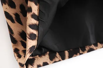 A-line suede Leopard spausdinti sijonas mini ilgio ir naktį klubas