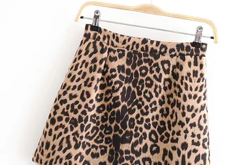 A-line suede Leopard spausdinti sijonas mini ilgio ir naktį klubas