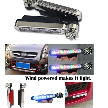Vėjo energija Varomas 8 LED DRL Automobilio Šviesos važiavimui Dieną Rūko Žibintas Lemputės, lemputė, priekinis Žibintas