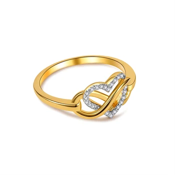 925 Sterling Skiedra Žiedas Su Cirkono Kristalų Prabangos Papuošalai Širdies formos, Moterų Žiedas