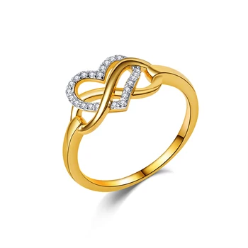 925 Sterling Skiedra Žiedas Su Cirkono Kristalų Prabangos Papuošalai Širdies formos, Moterų Žiedas