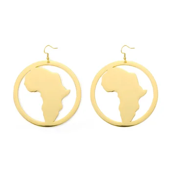 2020 M., Nerūdijančio Plieno, Aukso Tėvynės Afrikos Maptrend Etiopijos Auskarai Moterims Neįprastas Pakabučiai, Auskarai Papuošalai Didmeninė