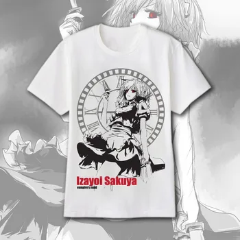 Touhou Project Izayoi Sakuya Cosplay Kostiumų short-sleeve T-shirt marškinėliai tee