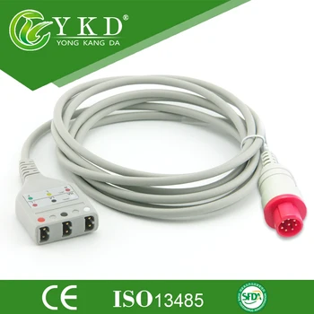 Bionet Korėja Suderinama EKG Magistralinių Kabelių 3ld paciento kabelis, ,AHA/IEC,Apvalios 8pin>L-3ld,tinka LL stiliaus Leadwire
