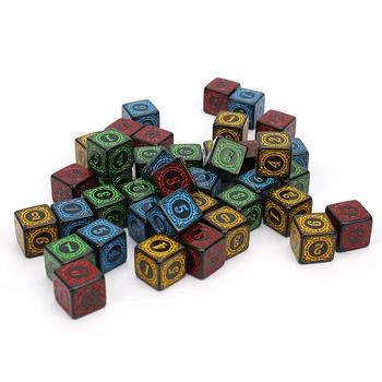 10vnt Akrilo D6 Raižyti Modelis Kauliukai 6-pusių Priedai Polyhedron Spalvinga DND Kauliukai Skaitmeninis Žaidimas Kauliukai