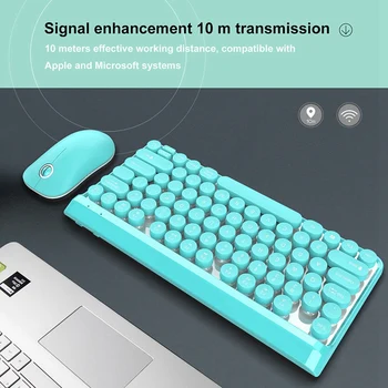 2.4 G Wireless Keyboard Mouse Combo 84 Turas Klavišus Bžūp Mechaninė Klaviatūra su Ergonomika Pelės Komplektas Nešiojamas KOMPIUTERIS