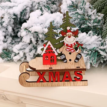Kalėdinė Dekoracija Valgomojo Stalas, Langas, Viešbutis, Prekybos Centras, Medinės Spalvos Ornamentais Santa Claus Surinkti Pasivažinėjimas Modelis Dekoras
