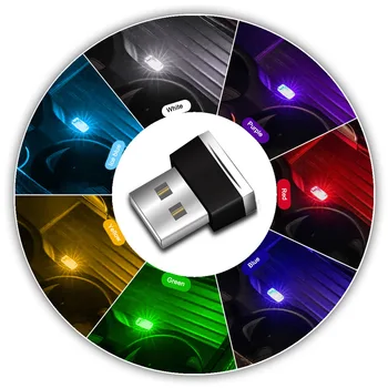 Mini LED Automobilių Šviesos Auto Interjero USB Atmosfera, Šviesos, Plug and Play Dekoro Lempos Avarinio Apšvietimo PC Auto Produktus