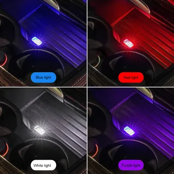 Mini LED Automobilių Šviesos Auto Interjero USB Atmosfera, Šviesos, Plug and Play Dekoro Lempos Avarinio Apšvietimo PC Auto Produktus