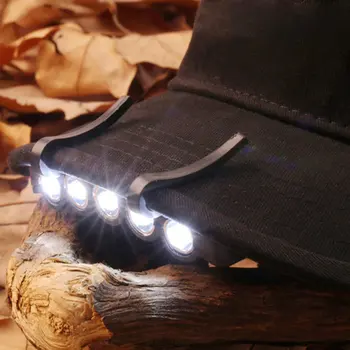 5 LED Kepurė Hat Kraštų Įrašą Lempos Žibintas priekinis žibintas priekinis Žibintas Darbo Tamsoje Vietų, Žvejyba, Kempingas, Žygiai ir Lauko