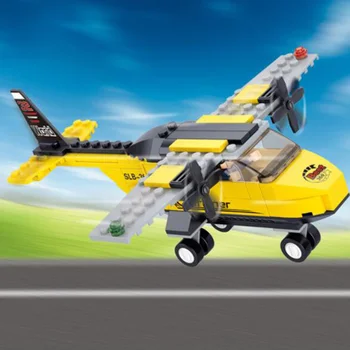 110pcs/Set B0360 ABS Plokštumos, Statyba Blokai Treneris lėktuvas Lėktuvas su 2 Lėlės Modelis, Žaislai Vaikams, Vaikams, Mokymo Dovanos
