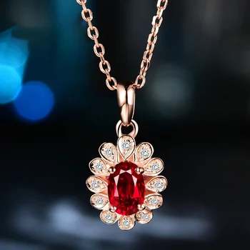 SLFD Gamtos ruby 18K Gryno Aukso Pakabukas Nekilnojamojo AS 750 Auksinis Upscale Madinga Klasika Šalies Fine Jewelry Karšto Parduoti Naujus 2020 m.