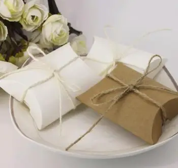 100vnt baltas chaki virvę, saldainiai, šokoladas, popieriaus dovanų dėžutė Gimtadienis, Vestuvės Apdailos dovana amatų