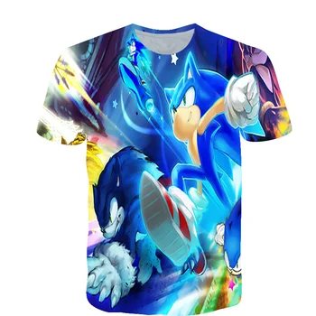 2020 Mielas Sonic The Hedgehog Berniukų Marškinėliai Mergaičių Paauglių Stalviršiai, Vaikų Drabužiai, Sonic T-shirt Mario trumpomis Rankovėmis Palaidinukė Mergaitėms