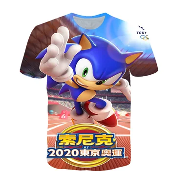 2020 Mielas Sonic The Hedgehog Berniukų Marškinėliai Mergaičių Paauglių Stalviršiai, Vaikų Drabužiai, Sonic T-shirt Mario trumpomis Rankovėmis Palaidinukė Mergaitėms