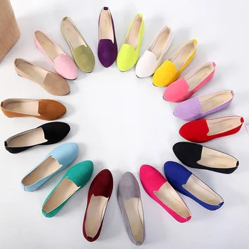 2020 m. pavasarį ir rudenį atsitiktinis moterų batai moterų plokšti batai moterims saldainiai spalvos zomšiniai darbo batai