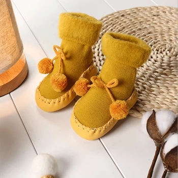 Vaikai Grindų Kojinės Anti-Slip Kūdikio Žingsnis Kojinės Naujagimiui Karšto Pardavimo Kūdikių Kojinės Medvilnės Gumos Padais Baby Girl Kojinės-Geriausia Dovana