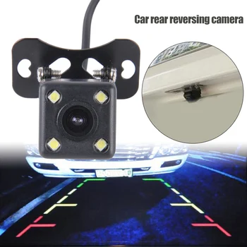 Efektyvių Pikselių Automobilio Galiniai važiavimo Atbuline eiga Vandeniui vaizdo Kamera su 4 LED Žibintai NJ88