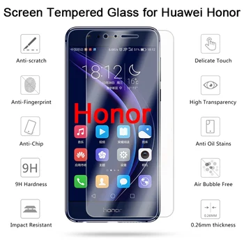 2 vnt! 9H Priekiniai Kino Grūdintas Stiklas Ekrano apsaugos Huawei Honor 8 Pro 8C 7S 7 Lite 6 Apsauginis Stiklas ant Garbės Pastaba 10 8