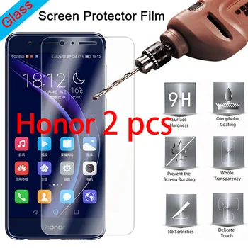 2 vnt! 9H Priekiniai Kino Grūdintas Stiklas Ekrano apsaugos Huawei Honor 8 Pro 8C 7S 7 Lite 6 Apsauginis Stiklas ant Garbės Pastaba 10 8