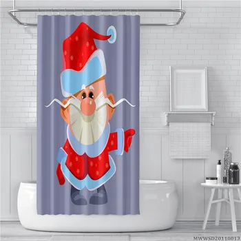 Hotsale 3D Dušo Užuolaidos Kūrybos Santa Claus Dizaino Mados Vonios Užuolaidų Poliesteris Vandens Įrodymas Mados Vonios kambarys Dekoro