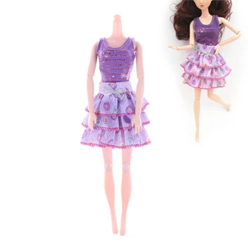 2 Vnt/komplektas Suknelė Barbie Animacinių filmų trumpomis rankovėmis T-shirt Sijonas Barbie Lėlės Drabužiai, Kostiumai