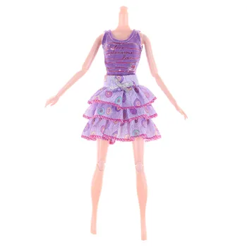 2 Vnt/komplektas Suknelė Barbie Animacinių filmų trumpomis rankovėmis T-shirt Sijonas Barbie Lėlės Drabužiai, Kostiumai