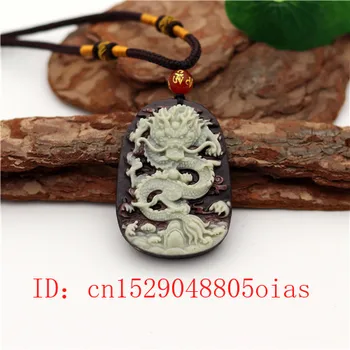 Natūralus Dviejų spalvų Kinijos Jade Dragon Pakabukas Karoliai Žavesio Papuošalų Raižyti Amuletas, Mada Aksesuarai Dovanos, Moterims, Vyrams