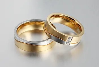 Vestuviniai Žiedai Moterims / Vyrams Aukso spalvos Elegantiškas Mėgėjams Žada Papuošalai Individualizuoti Graviruoti Pavadinimas Pora Dovana