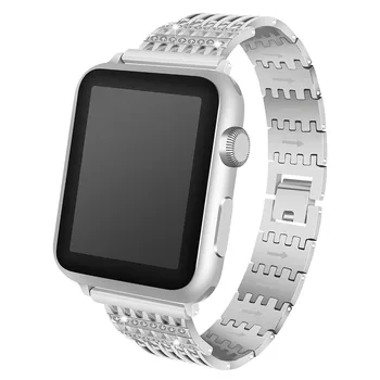 KUODUOTASIS Deimantas diržu, Apple watch band 3 2 1 42mm 38mm Iwatch apyrankę correa metalo, nerūdijančio plieno, riešo diržas watchband