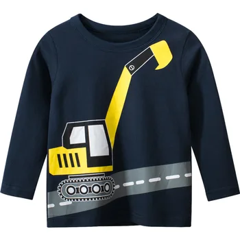 Rudenį, Žiemą Naujas Berniukai Medvilnės Dugno Vaikų Marškinėliai ilgomis rankovėmis T-shirt vaikiški Drabužiai