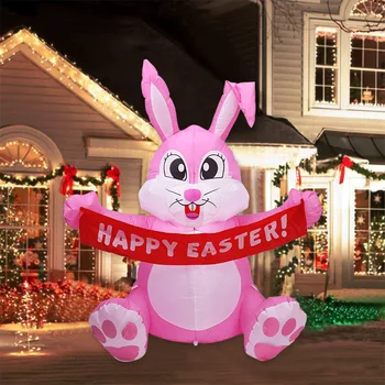 1,5 m Pripučiami Happy Easter Bunny Lėlės Žaislas Led Nakties Šviesos Paveikslas Kieme Lauko Sodo Šalis Ornamentu Dekoravimui Plug