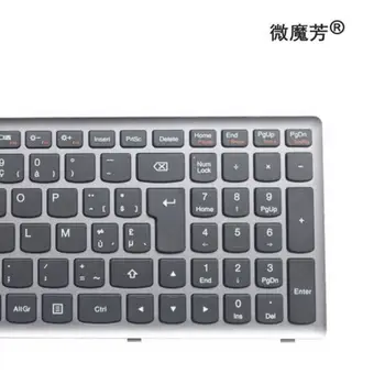 Belgija BŪTI klaviatūra Lenovo Ideapad Z710 U510 nešiojamojo kompiuterio klaviatūra sidabro spalvos rėmas