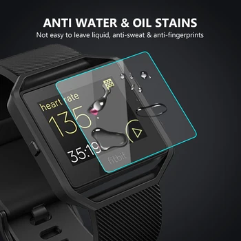 9H Grūdintas Stiklas 2.5 D, Ekrano Apsaugos Plėvelė Fitbit Blaze Smart Watch Ekrano, Pilnas draudimas Raštas Stabdžių Dėmes, pirštų Atspaudus