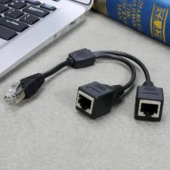 RJ45 LAN Ethernet ilgintuvas Vyrų ir Moterų Vienerius-dvejus Tinklo Kabelis Splitter