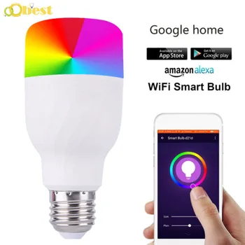 11W E27 B22 WiFi Balso Contro LED Lemputė RGB Energijos Taupymo Tamsos Spalvinga Smart Lemputės Suderinamos Alexa, Google 