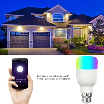 11W E27 B22 WiFi Balso Contro LED Lemputė RGB Energijos Taupymo Tamsos Spalvinga Smart Lemputės Suderinamos Alexa, Google 