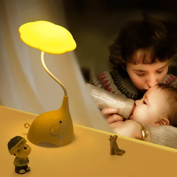 Šiuolaikinės Kūrybos Mielas Animacinių Filmų Mini Dramblys Naktį Šviesos Vaikų Kambario Lovos Kūdikiams Maitinti Avarinis Apšvietimas