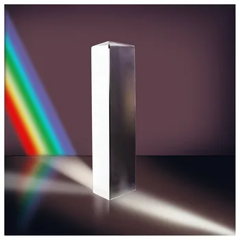 HLZS-Optinis Stiklas Trigubas Trikampė Prizmė Fizikos Mokymo Šviesos Spektro 10cm