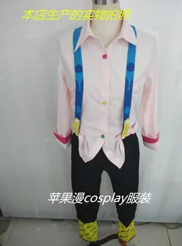 Rožinė /balta Juzo Suzuya Rei Tokijo Pabaisa Tokijo Guru Cosplay Cos Kostiumas Juuzou Suzuya, pilnas komplektas (marškinėliai+kelnės+petnešos+shoe+legging)