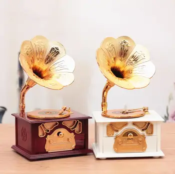 Kūrybos Fonografo Stiliaus Muzikos Darbalaukio Dekoravimas Ornamentais Retro Music Box Dovanų Dekoravimas Namų Dekoro Produktus