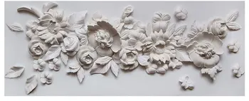 Bacaz Didelės Freskos Gipso Įspausti 3d Gėlių Tapetai, Freskos 3D Sienos Freskos Sienos popieriaus, Miegamojo Sofa Fone 3d Lipdukas Gėlė