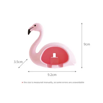 Dantų šepetėlį Turėtojas Gyvis Flamingo Formos Vonios kambario Reikmenys 2 Pozicijos 1Pcs Mielas Sieninis laikiklis dantų šepetėlį Stovo Organizatorius rėmelį