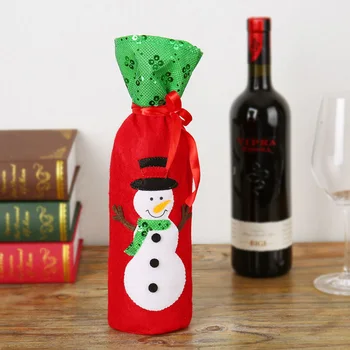Kalėdų Raudono Vyno Butelis Apima Šalis China Siuvinėjimo Santa Claus Sniego Briedžių Raudono Vyno Butelis Apima