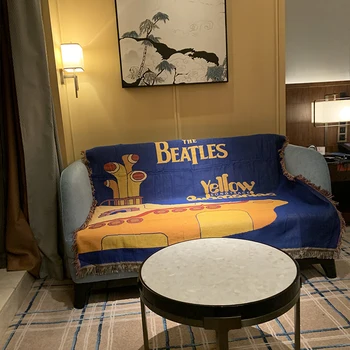 Šiaurės ins vėjo asmenybė, viena dvigulė sofa-antklodė apima kambarį B&B apdaila gobelenas megzti sriegis antklodė